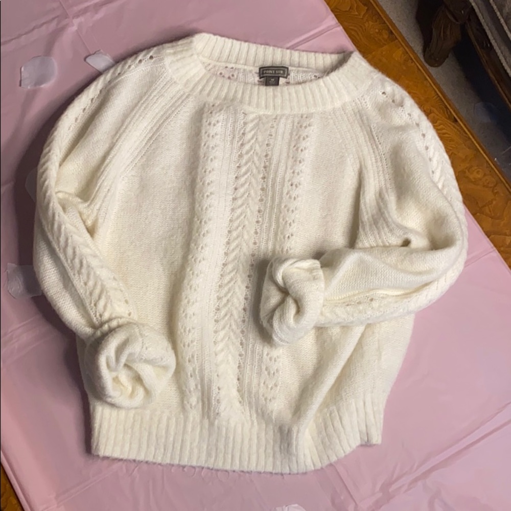 Chunky white sweater